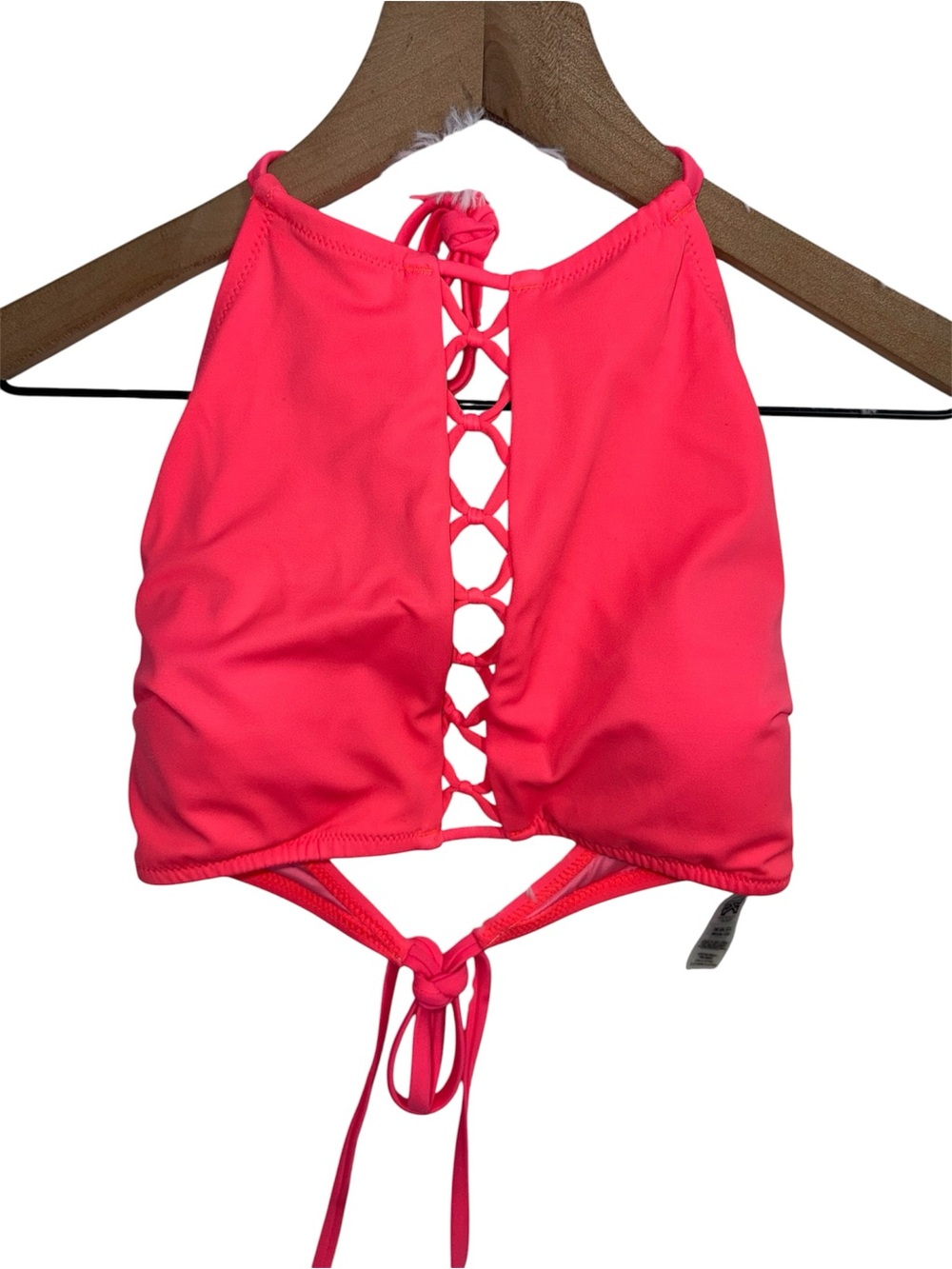 Neon Pink Victoria’s Secret PINK Halter Bikini Top Padded Retro Barbiecore